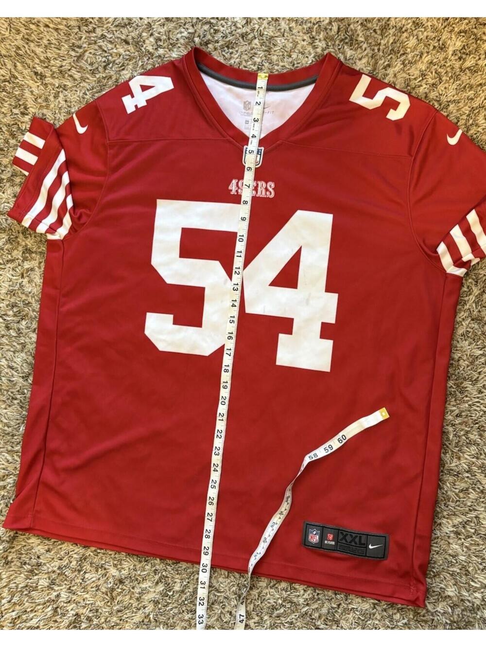 Nike San Francisco 49ers NFL Fred Warner Red Color Rush Jersey Men's Size 2XL - Picture 4 of 10